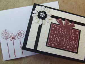 Handmade BIRTHDAY Card Using  Stampin Up! PRIMA BLING EMBOSSED - Picture 1 of 5