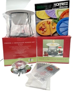 Target Fondue Set TD 283414-V AND Hoffritz Ceramic Fondue Plates - Picture 1 of 5