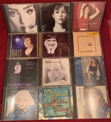 12 CD Lot Liza Minnelli Mariah Carey Carly Simon Barbara Streisand Joni Mitchell - Imagem 1 de 4