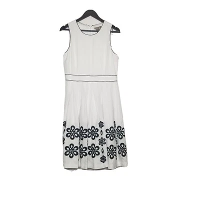 NUEVO Vestido Kenar Blanco Para Mujer Talla 12 Plisado Sin Mangas Midi Nuevo con Etiquetas Foto 1 de 4