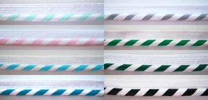 5 Yds. Vintage White/Striped 5/32" Piping Cord With Lip 3/8" Wide p-66 - Picture 1 of 9