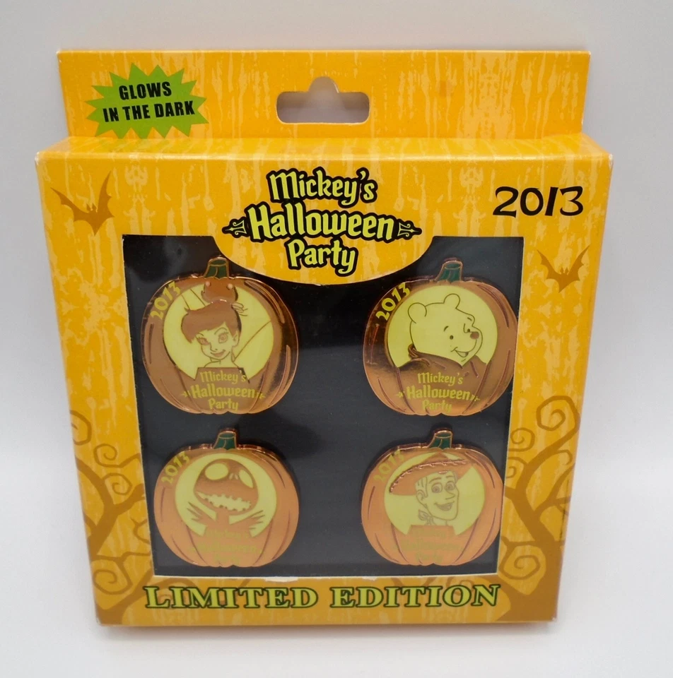 Conjunto de broches Disney Disney DLR Mickey’s Halloween Party 2013 abóbora na caixa - Imagem 1 de 4