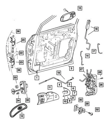 Parachoques de pestillo de puerta delantera genuino Mopar 2001-2004 Dodge Grand Caravan 4717779AA Foto 1 de 1