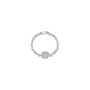 BRAND NEW Lafonn Platinum Plated 0.25CTW Round Bezel-Set Chain Ring R0542CLP05 - Picture 1 of 2
