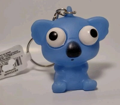 Oso Koala Azul Goma Apretar Juguete Ojos Pop Llavero Estrés Inquieto Pequeño 1.5" Foto 1 de 4