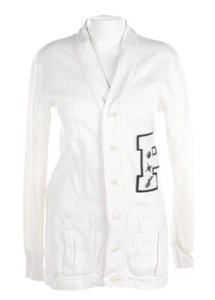 $298 Polo Ralph Lauren Small White Sweater Varsity Cardigan RRL P Wing Patch VtG - Picture 1 of 8
