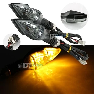 2x Universal Motorcycle Bike Amber LED Turn Signal Indicator Blinker Light Smoke - Picture 1 of 1