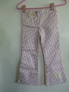 New With Tag Christian Dior Pink Diorissimo Monogram Girl Pants Size 6A - Picture 1 of 9