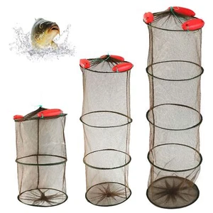 Portable Fishing Net Fish Shrimp Mesh Cage Cast Net Fishing Trap Network Folding - Picture 1 of 14