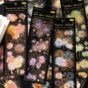 Fireworks Holographic PET Stickers Journal Album Scrapbooking Decorative Collage - Picture 1 of 10