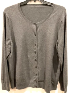 Talbots Gray Long Sleeve Pima Cotton Cardigan Size 3X - Picture 1 of 4