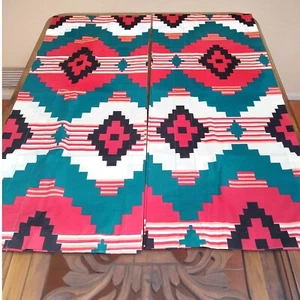 "Juego de 2 cenefas de ventana vintage suroeste varilla bolsillo AZTEC rojo verde 16"" x 86""" - Imagen 1 de 6