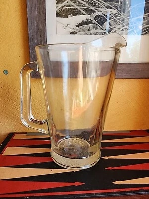 Anchor Hocking Heavy Clear Glass Pitcher w/ Handle 9 inches Tall - Image 1 of 4