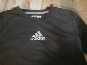 Unisex Adidas Climalite T-Shirt Black Silver Size S(8) Short Sleeves - Picture 1 of 3