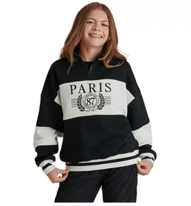 New $40.00 LIMITED TOO Girls Stylish Fashion Half-Zip Sweatshirt - Size: 10 - Picture 1 of 3