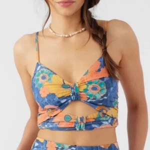 O'Neill NWT Farrah Tank Blue Foral Women's Large - Picture 1 of 6