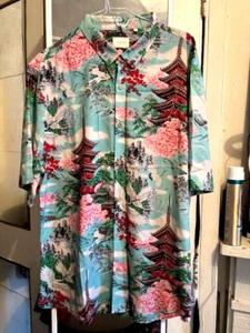 Camisa 7 Diamantes Pagoda Asiática Tigre Hawaiana Aloha Avanti Spooner Kahala talla XL - Imagen 1 de 11