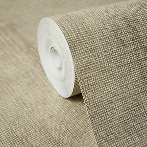 Embossed gold brass metallic faux sisal grasscloth woven textured Wallpaper roll - Picture 1 of 12