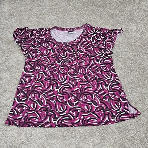 JMS Women's Blouse Designer Style Shirt Purple 2X 18W/20W RN# 87419 - Picture 1 of 8