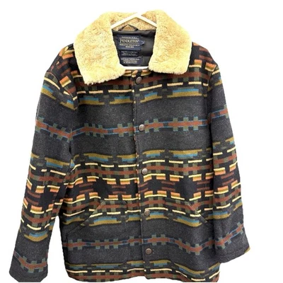 Pendleton High Grade Western Wear Sherpa Collar Southwest Navajo Aztec Mens LG - Image 1 of 4