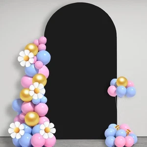 7.2 FT Arch Backdrop Cover, Spandex Wedding Black Arch Cover Stretchy Backdro... - Picture 1 of 6