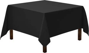 Gee Di Moda Square Tablecloth - 85 x 85 Inch Black 85 x 85 inch Square, - Picture 1 of 5