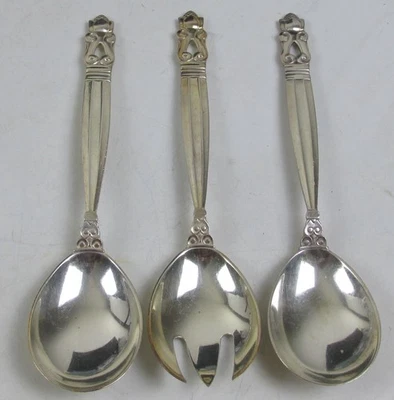 georg jensen cuchara de bellota 3 cucharas sin monograma cucharas del desierto lingotes Foto 1 de 4