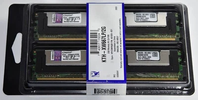 NEW! KTH-XW667LP/2G Kingston 2GB 2x1GB DDR2-667MHz PC2-5300 ECC DIMM RAM Memory - Image 1 of 4