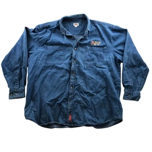 Dickies Rolling Stones Men's Denim Shirt Size XL Long Sleeve Button-Up Embroider - Picture 1 of 11