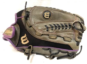 "Guante de béisbol Wilson Flash Series gris púrpura A04RF1912 lanzamiento rápido 12"" derecho" - Imagen 1 de 6