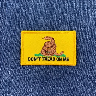 Gadsden Flag Patch - Yellow Flag Don't Tread On Me Embroidered Badge 3.25" - Image 1 of 2
