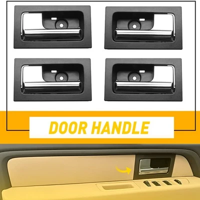Manija de puerta interior delantera y trasera 4X izquierda y derecha para Ford F150 2009-2014 negra Foto 1 de 4