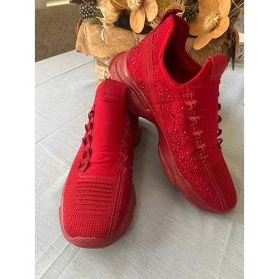 Steve Madden Red W/Rhinestone Sneakers Men’s 13 No Laces - Image 1 of 4