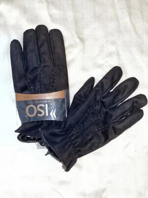 Isotoner Mens Black Brushed Microfiber Gloves Large - Image 1 of 3