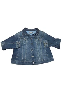 Torrid Women's 2 Blue Jean Denim Jacket Long Sleeve Button Up Trucker Med Wash - Picture 1 of 10