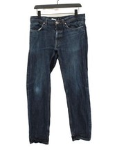 ASKET Men's Jeans W 34 in; L 32 in Blue 100% Cotton Straight