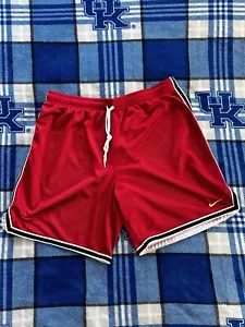 Klassische Nike rot schwarz Besatz Mesh sportliche Swoosh Shorts Herren Größe Medium M - Bild 1 von 7
