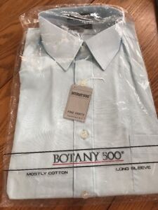 Botany 500 Wathet Shirt Long Sleeve 16 34/35 Ships N 24h