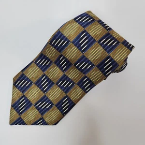 Ketch Men's Neck Tie Geometric Silk Classic Designer Blue Gold USA 58x4 - Picture 1 of 13