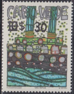 CAPE VERDE Sc # 487 - PAINTING BY HUNDERTWASSER - Picture 1 of 1
