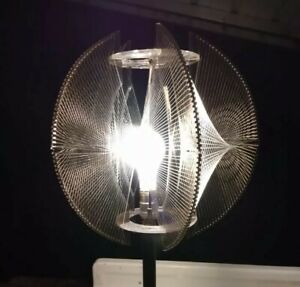 Vtg Mid Century Modern Lucite String Light Lampshade Paul Secon Sompex Hollywood