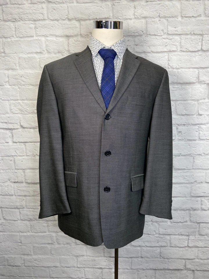 Kenneth Cole Reaction Gris Para Hombres Lana Calce Clásico Abrigo Deportivo Blazer Chaqueta 40S Foto 1 de 4