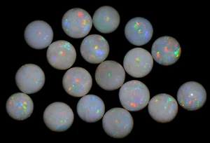 Opal Perlen Konvolut 4,5 mm Naturopal lose Perlen Edelstein 18 Stück Posten ungebohrt - Bild 1 von 5