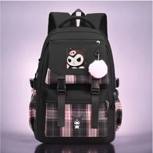 Kuromi Backpack Large Capacity Shoulder Bag Student travel Waterproof Black FS - Picture 1 of 6