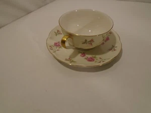 Theodore Haviland New York Demitasse Cup w Saucer Made in America - Pink Spray - Picture 1 of 4