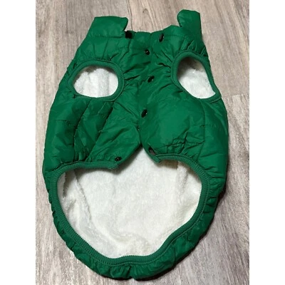 Dog Puffer Vest Coat Green Padded Winter Warm Fleece Lined Pet Apparel XL - Image 1 of 4