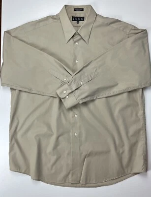 Camisa Talla XL 17-17.5 34/35 Bergamo NY Manga Larga Tostada Vestido Camisa Ropa de Trabajo Foto 1 de 4