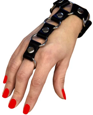 PREMIUM Armband mit Ring Lederarmband Armschmuck Handschmuck BDSM Fetisch Gothik - Bild 1 von 2