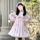 2024 Lolita Dress Long Sleeve Loose Cartoon Cute Print Victorian Dress Bow 