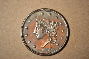 1836 Coronet Head Large Cent- Choice AU/BU with micro porosity.  Gorgeous coin. - Picture 1 of 4